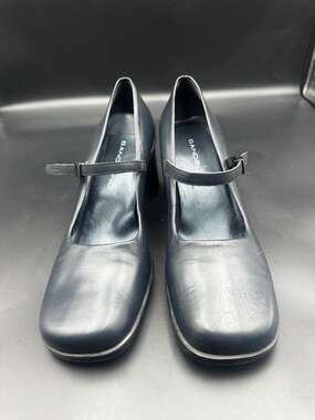 Bandolino Dark Navy Leather Mary Jane Block Heel Pumps Size 7.5M